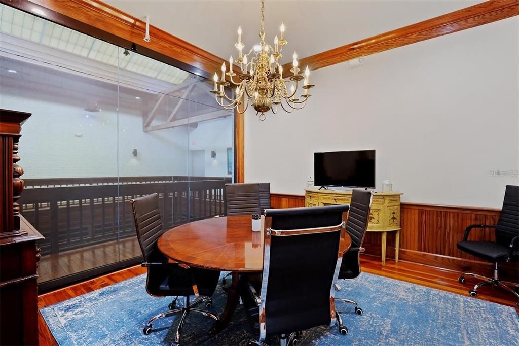 Chandelier, Dining room, Interior, Wood Texture Flooring