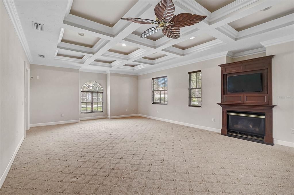Empty room, Fireplace, Interior, Recessed Lighting