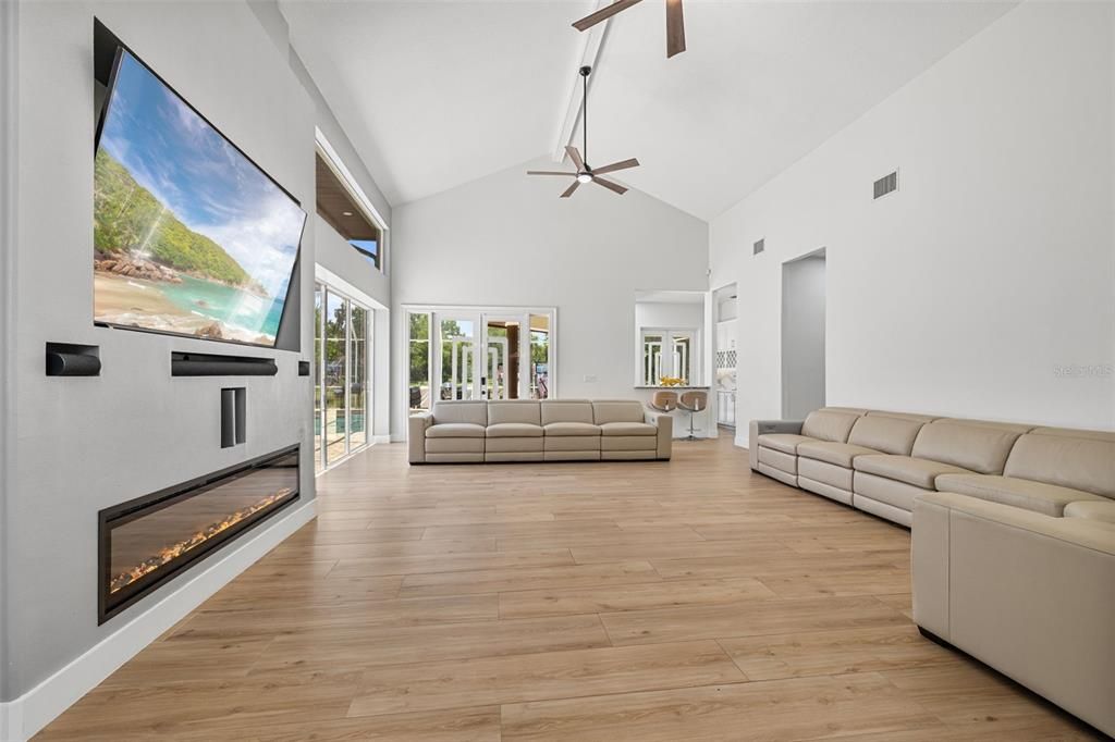 Fireplace, Interior, Living room, Wood Texture Flooring