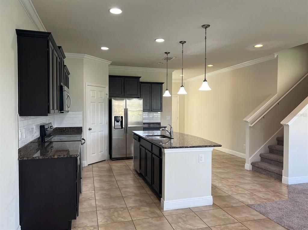 Interior, Kitchen, Pendant Lights, Recessed Lighting, Stainless Steel Appliances