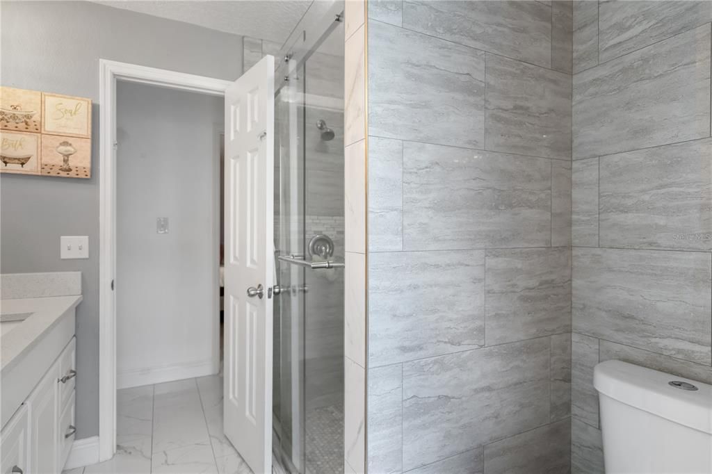 Bathroom, Glass Shower, Interior, Marble, Marble Walls