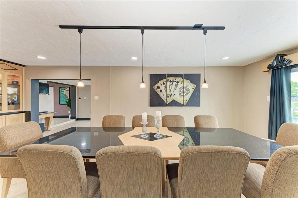 Billiard Table, Dining room, Game Room, Interior, Pendant Lights, Recessed Lighting