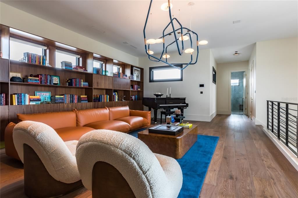 Interior, Living room, Pendant Lights, Piano, Wood Texture Flooring