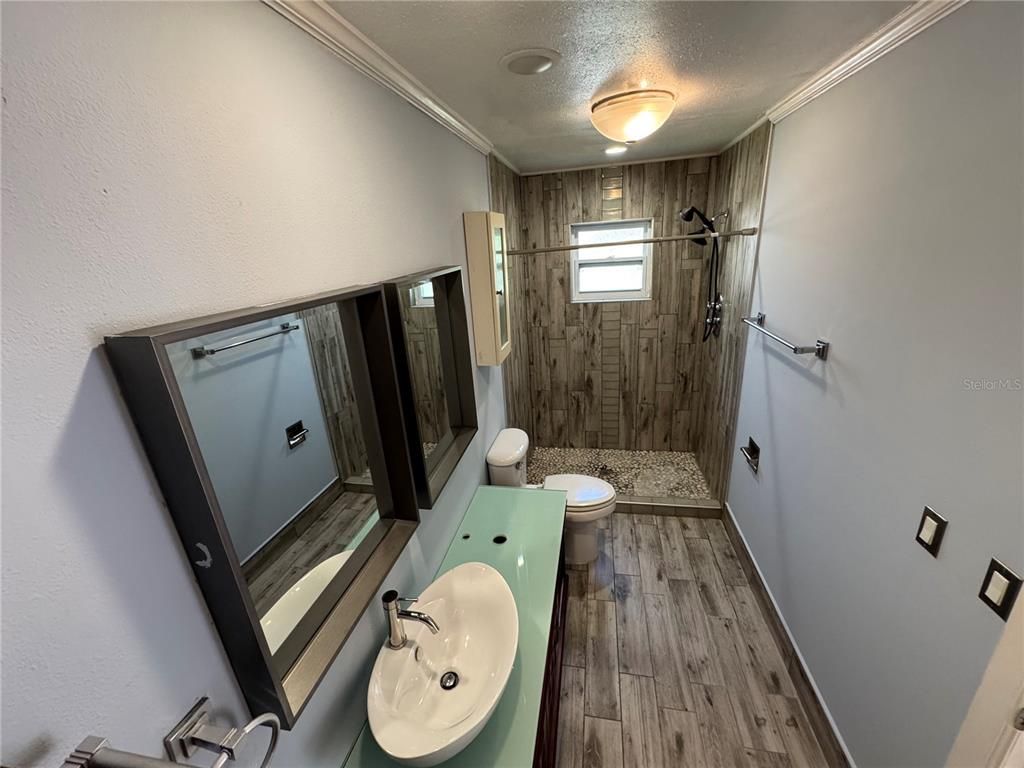 Bathroom, Interior, Wood Texture Flooring, Wooden Walls