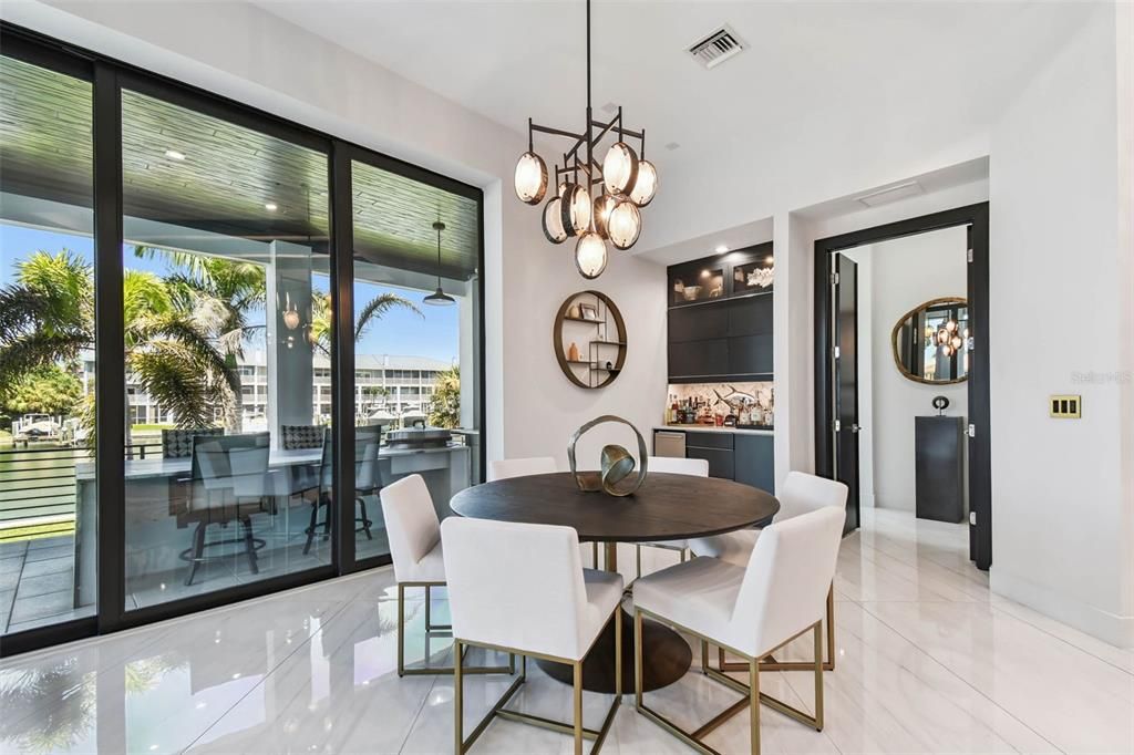 Dining room, Interior, Pendant Lights, Water