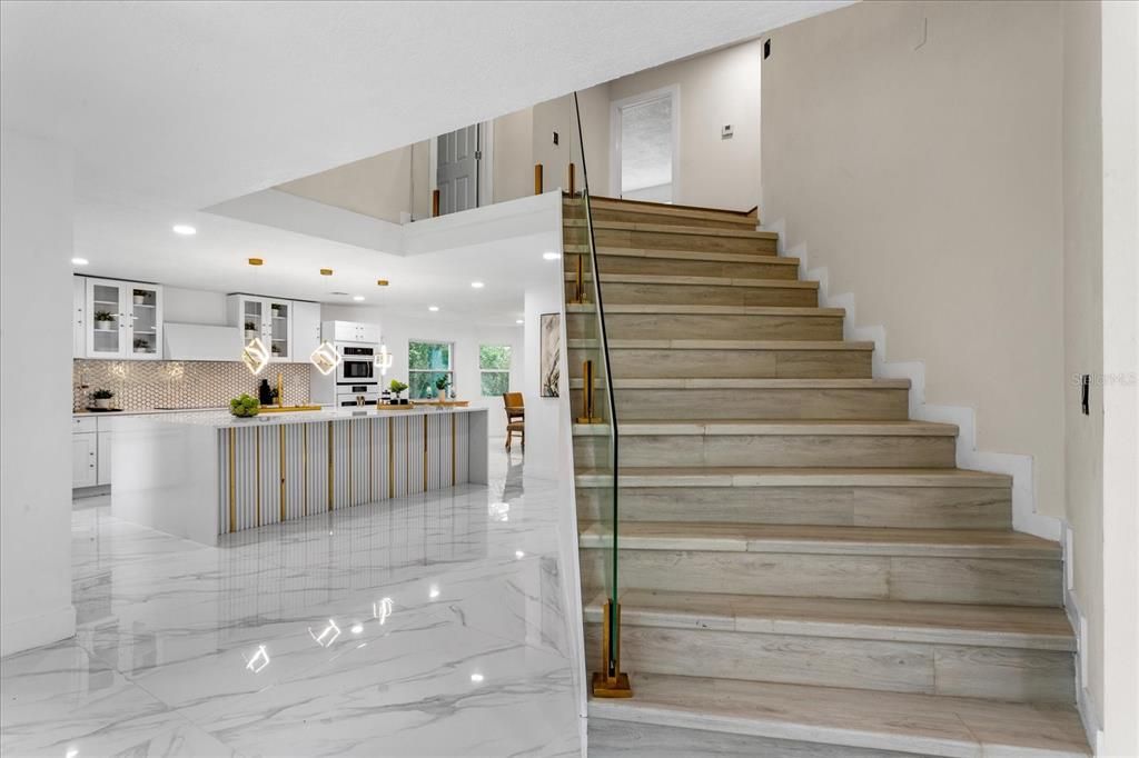 Interior, Kitchen, Marble, Recessed Lighting