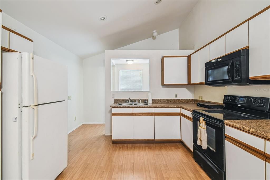 Interior, Kitchen, Recessed Lighting, Wood Texture Flooring
