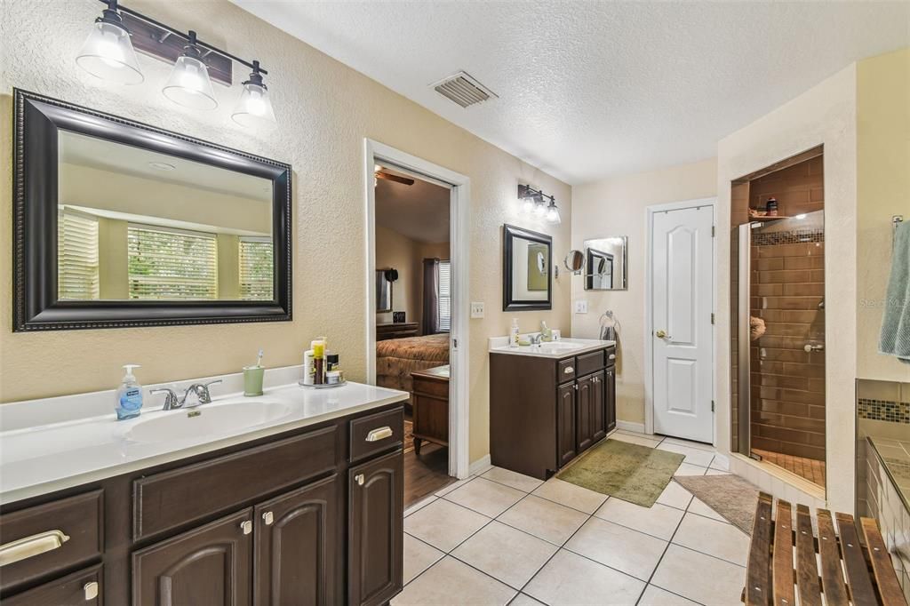 Bathroom, Dual Sink Vanities, Glass Shower, Interior