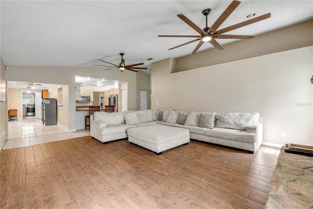 Interior, Kitchen, Living room, Wood Texture Flooring