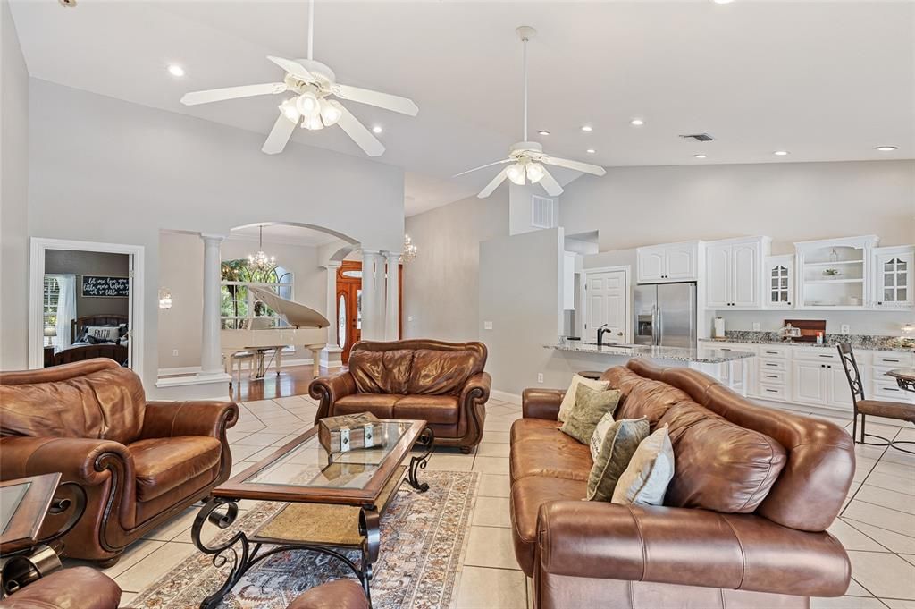 Dining room, Interior, Kitchen, Living room, Recessed Lighting, Stainless Steel Appliances