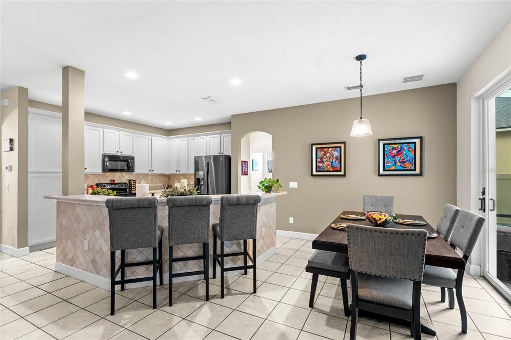 Dining room, Interior, Kitchen, Pendant Lights, Recessed Lighting