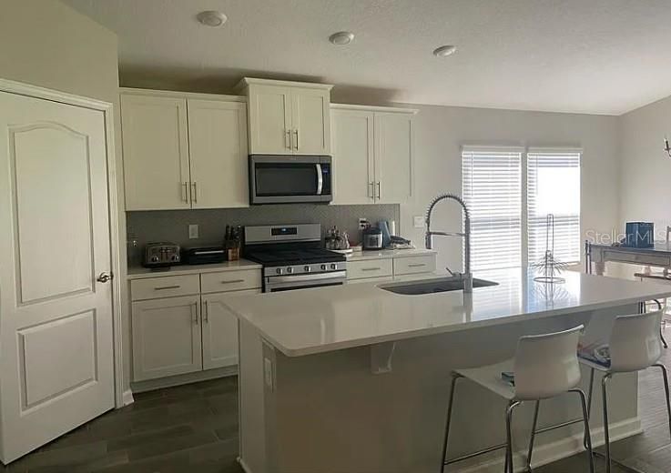 Interior, Kitchen, Recessed Lighting, Wood Texture Flooring