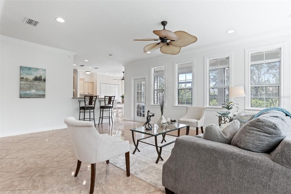 Dining room, Interior, Kitchen, Living room, Recessed Lighting