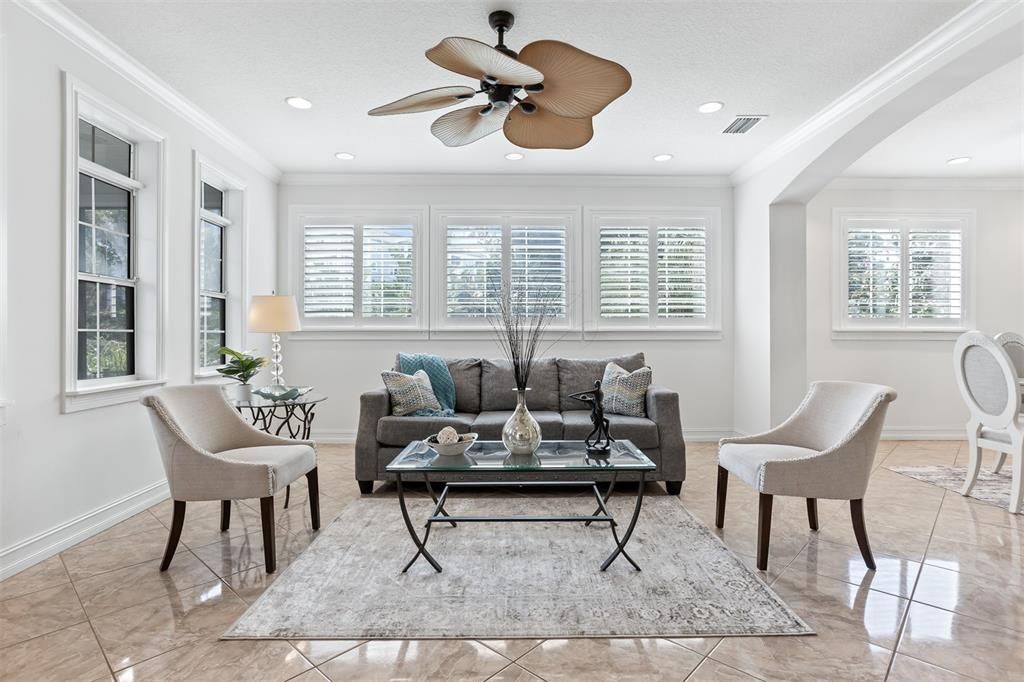 Interior, Living room, Recessed Lighting