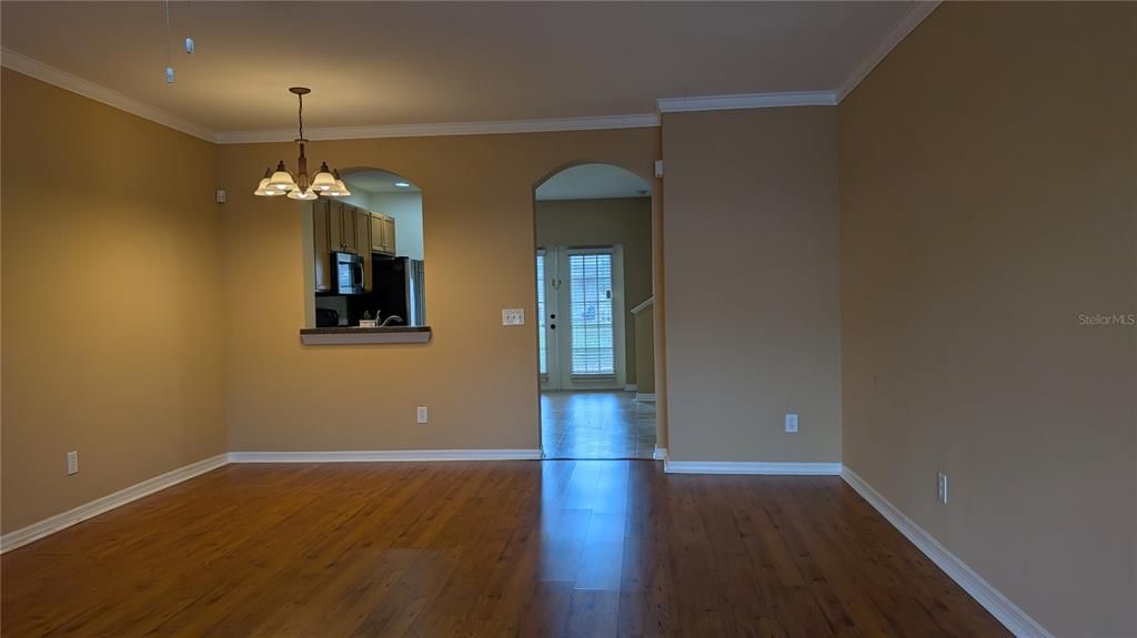 Chandelier, Empty room, Interior, Wood Texture Flooring