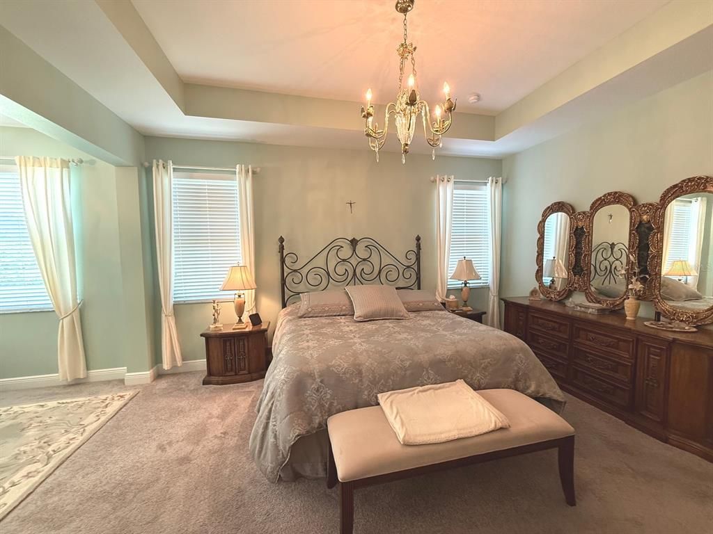 Bedroom, Chandelier, Interior