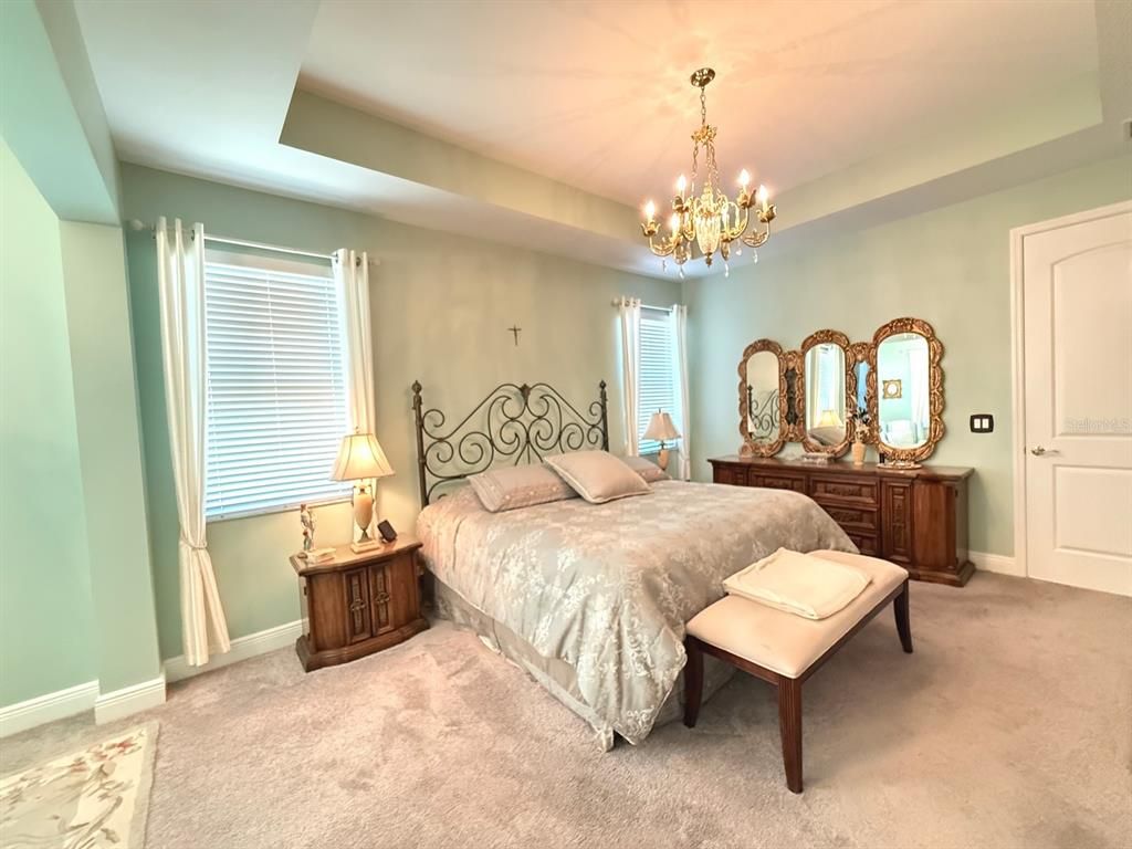 Bedroom, Chandelier, Interior