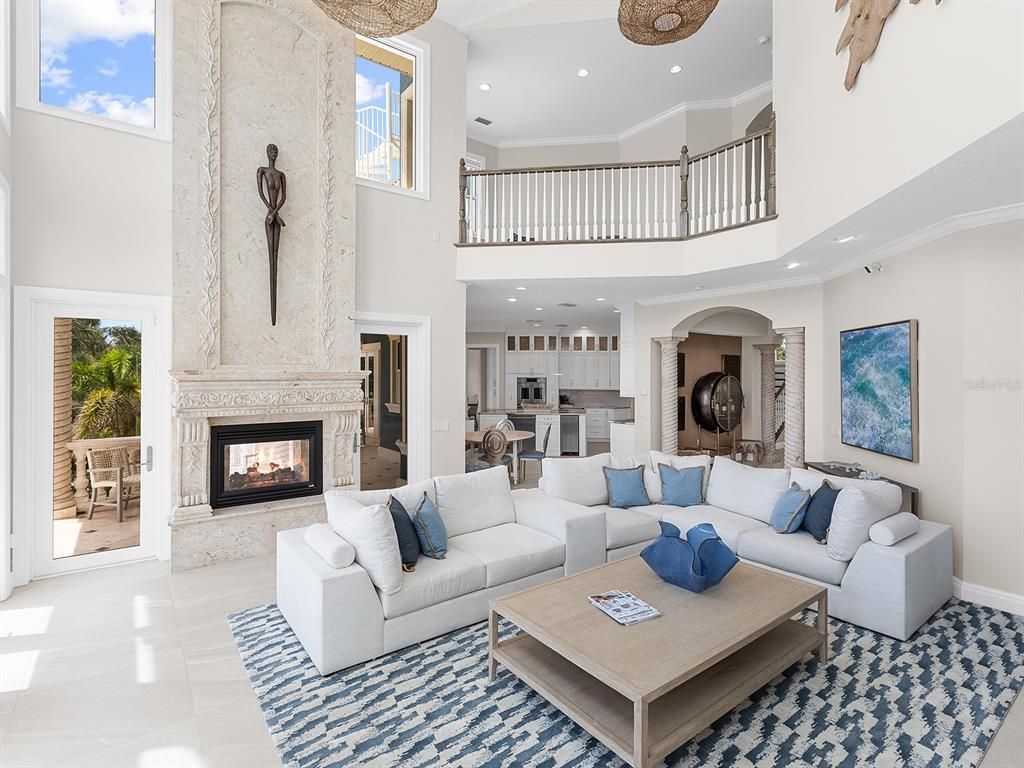 Dining room, Fireplace, Interior, Kitchen, Living room, Recessed Lighting