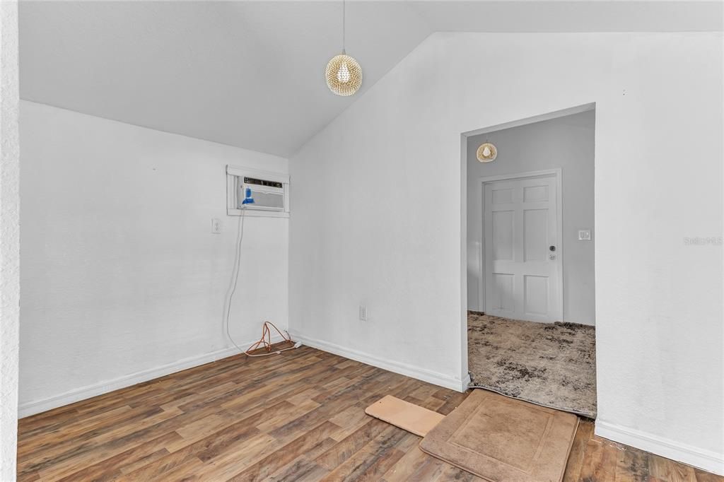 Empty room, Interior, Pendant Lights, Wood Texture Flooring