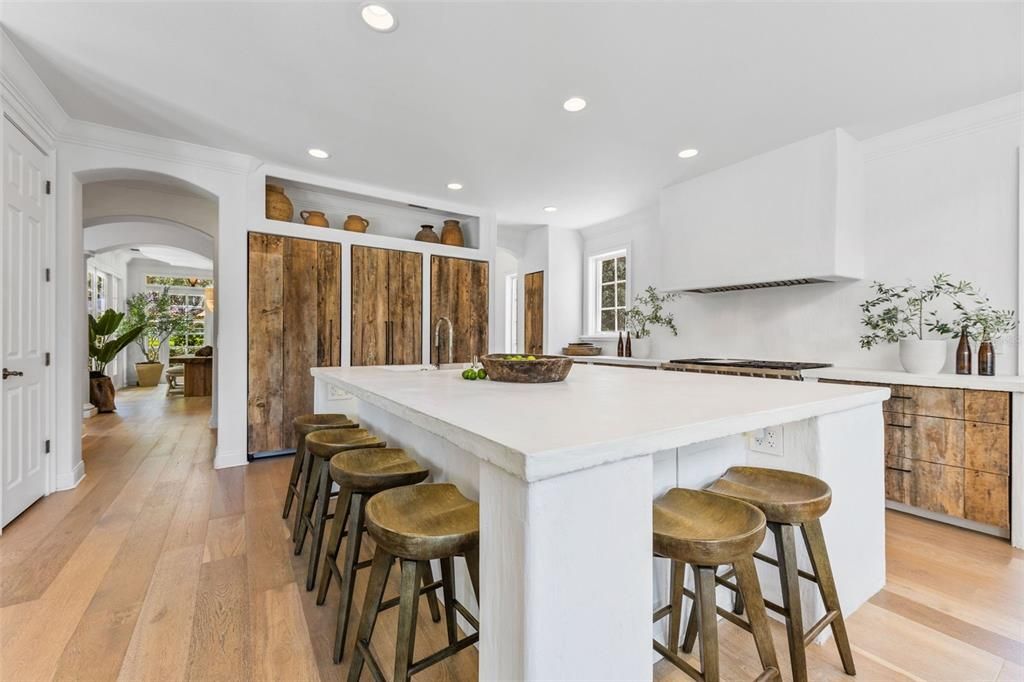 Interior, Kitchen, Recessed Lighting, Wood Texture Flooring