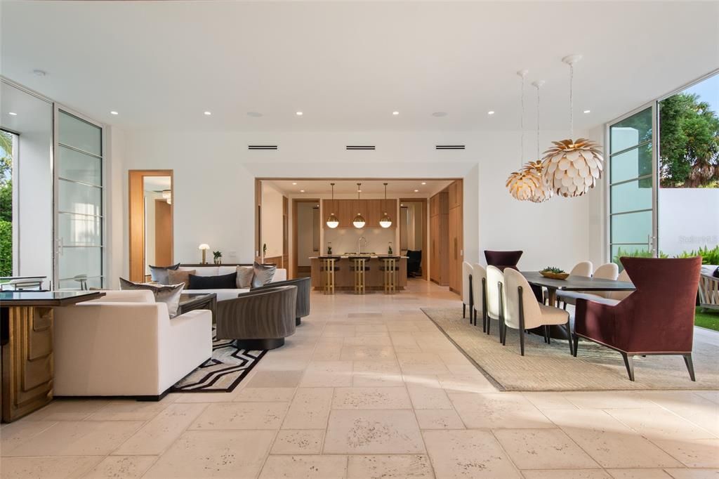 Dining room, Interior, Living room, Pendant Lights, Recessed Lighting