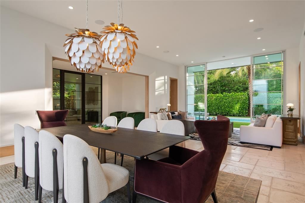 Dining room, Interior, Living room, Pendant Lights, Recessed Lighting
