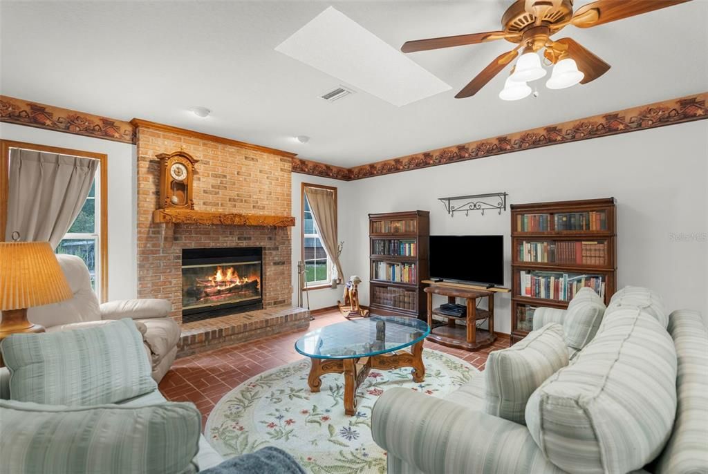 Fireplace, Interior, Living room, Stone Walls