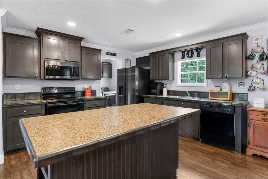 Interior, Kitchen, Recessed Lighting, Wood Texture Flooring