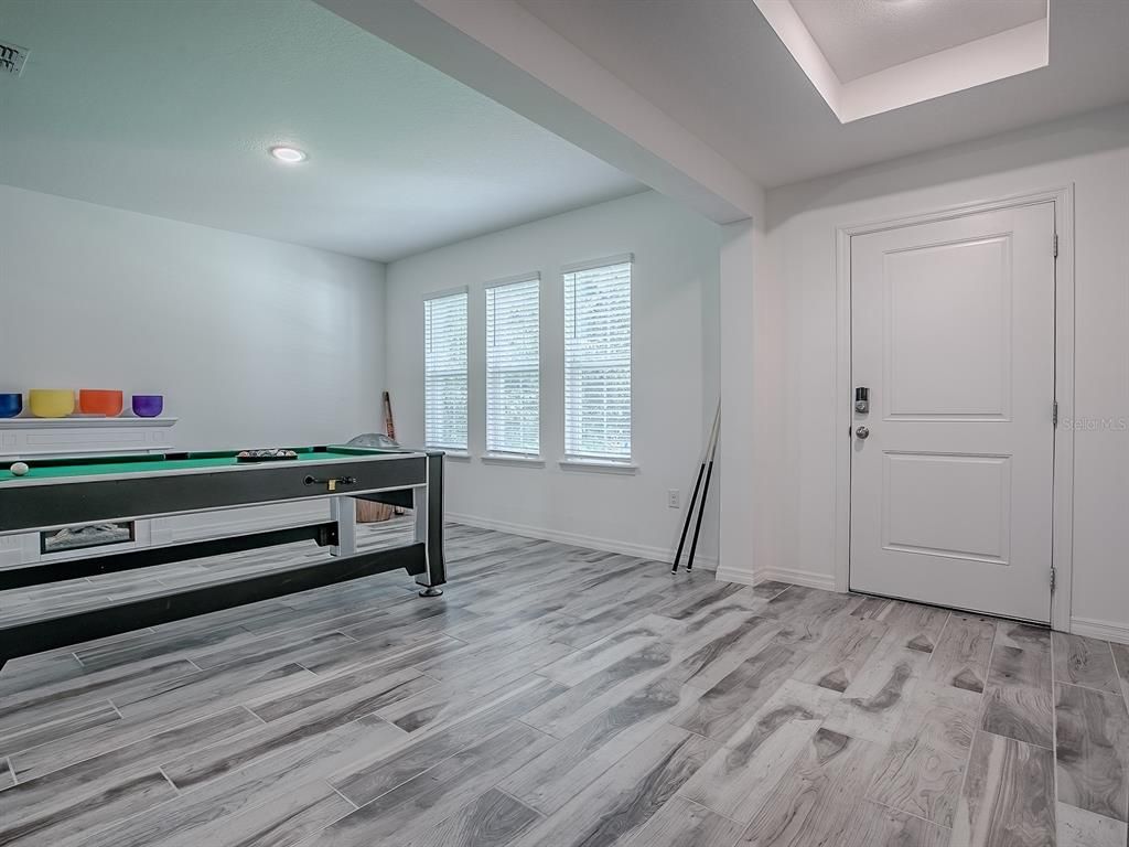 Game Room, Interior, Recessed Lighting, Wood Texture Flooring