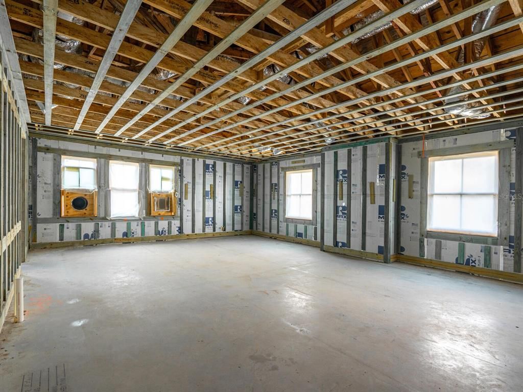 Empty room, Interior, Wooden Beams