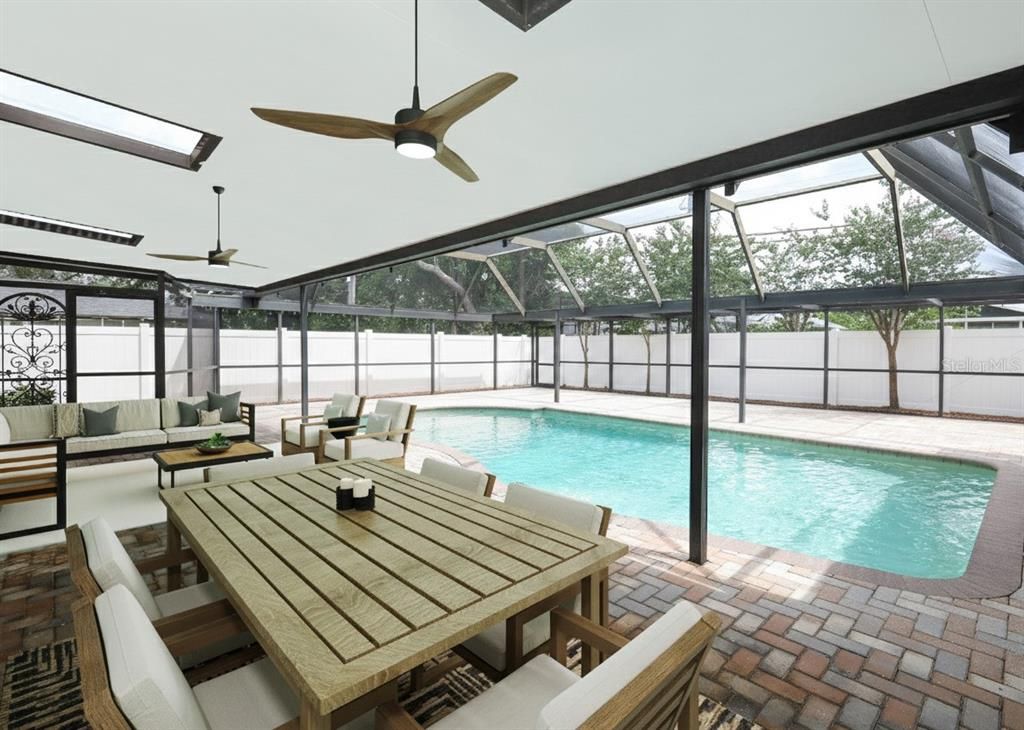 Dining room, Glass Ceilings, Interior, Pool, Sun Room