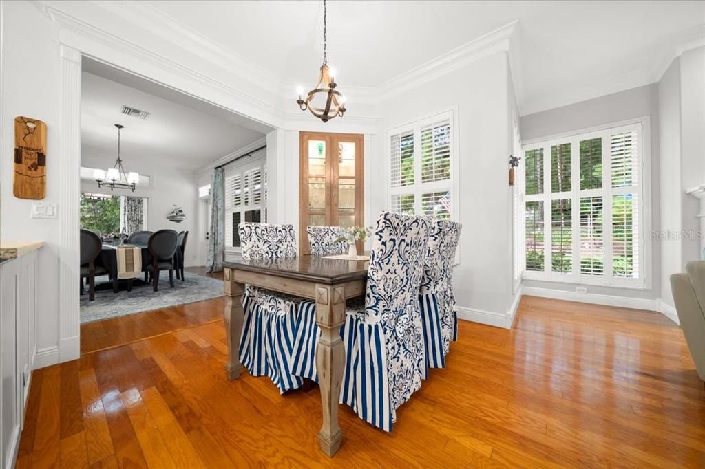 Chandelier, Dining room, Interior, Wood Texture Flooring