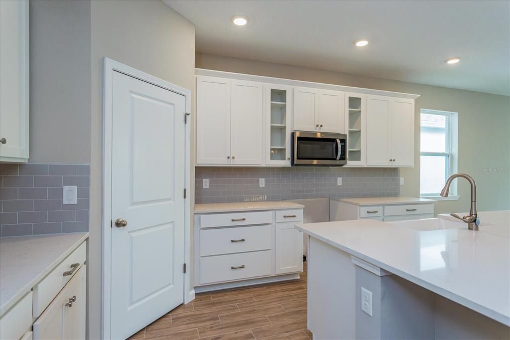 Interior, Kitchen, Recessed Lighting, Wood Texture Flooring