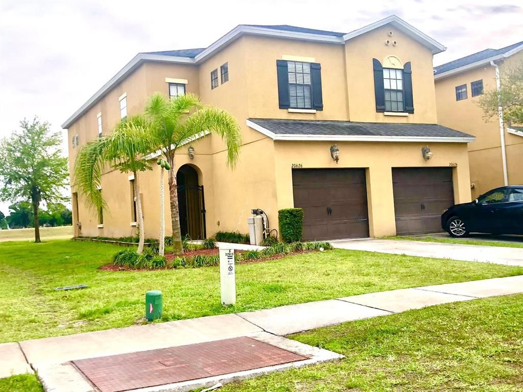 Attached, Backyard, Exterior, Facade, Mediterranean