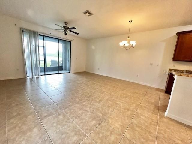 Chandelier, Empty room, Interior