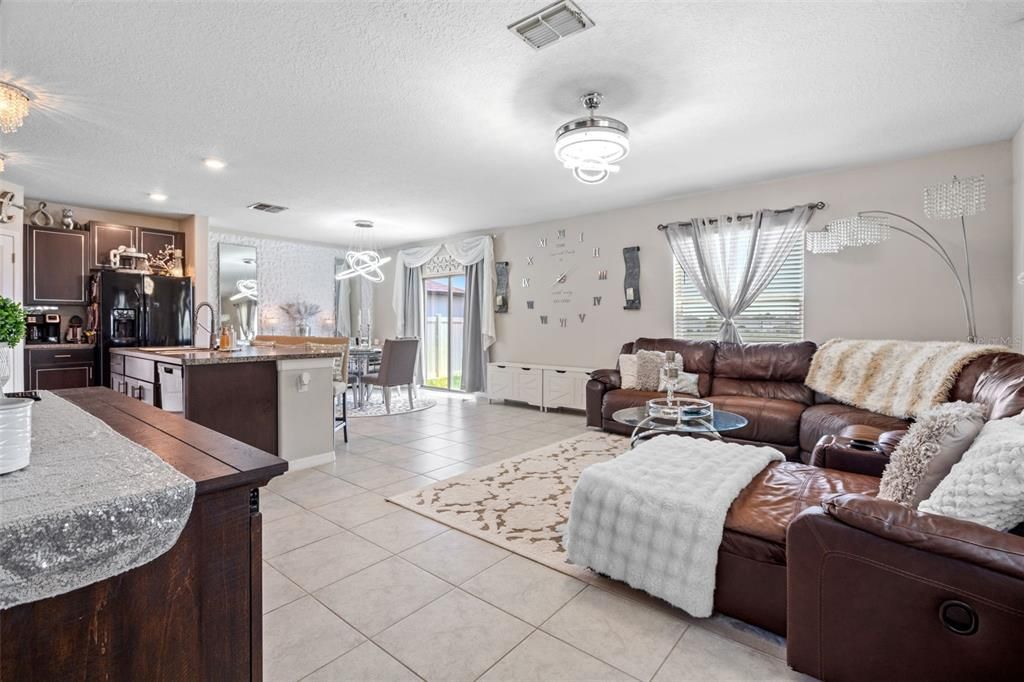 Dining room, Interior, Kitchen, Living room, Recessed Lighting
