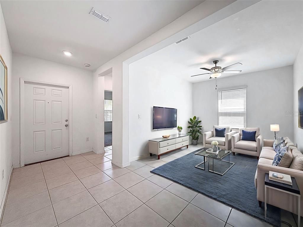 Interior, Living room, Recessed Lighting