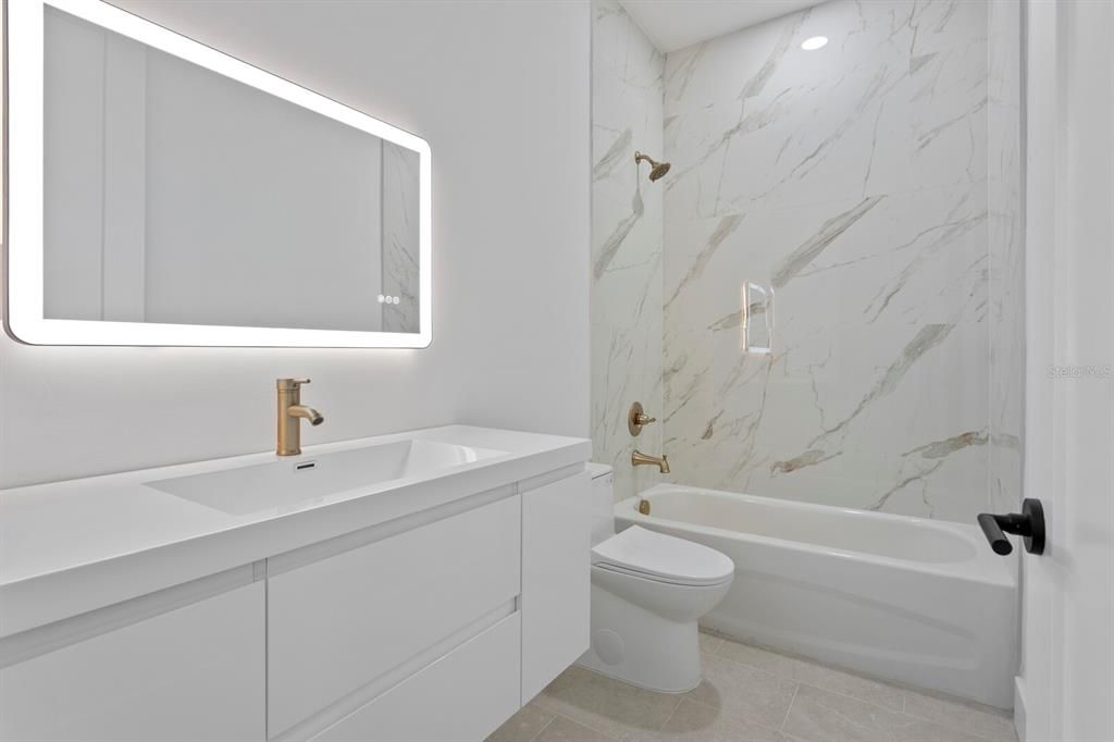 Bathroom, Interior, Marble Walls