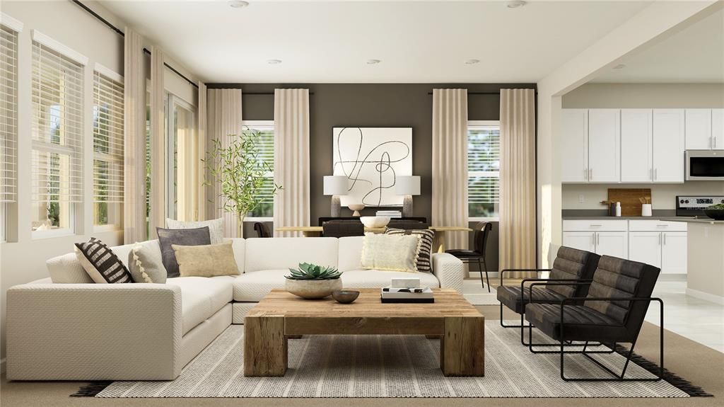 Interior, Kitchen, Living room, Recessed Lighting