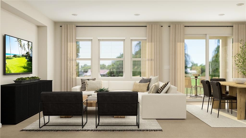 Interior, Living room, Recessed Lighting