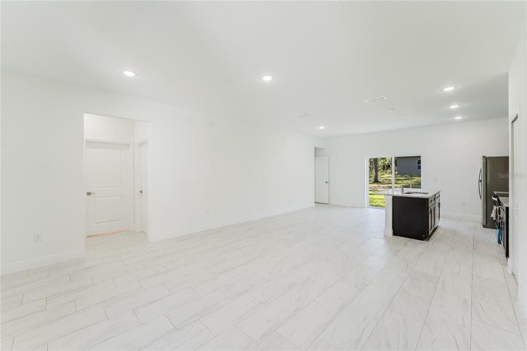 Empty room, Interior, Kitchen, Marble, Recessed Lighting