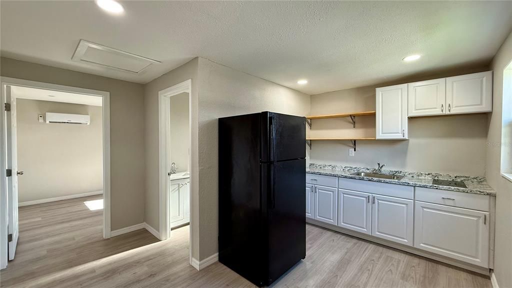 Interior, Kitchen, Recessed Lighting, Wood Texture Flooring