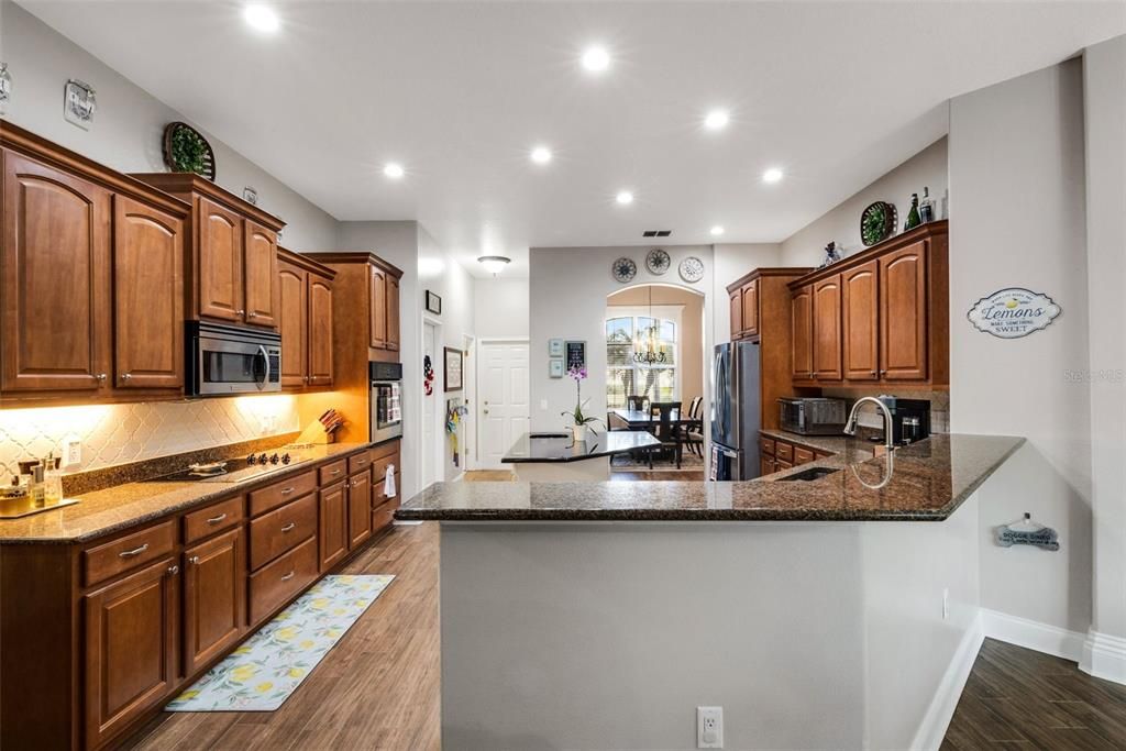 Interior, Kitchen, Recessed Lighting, Wood Texture Flooring