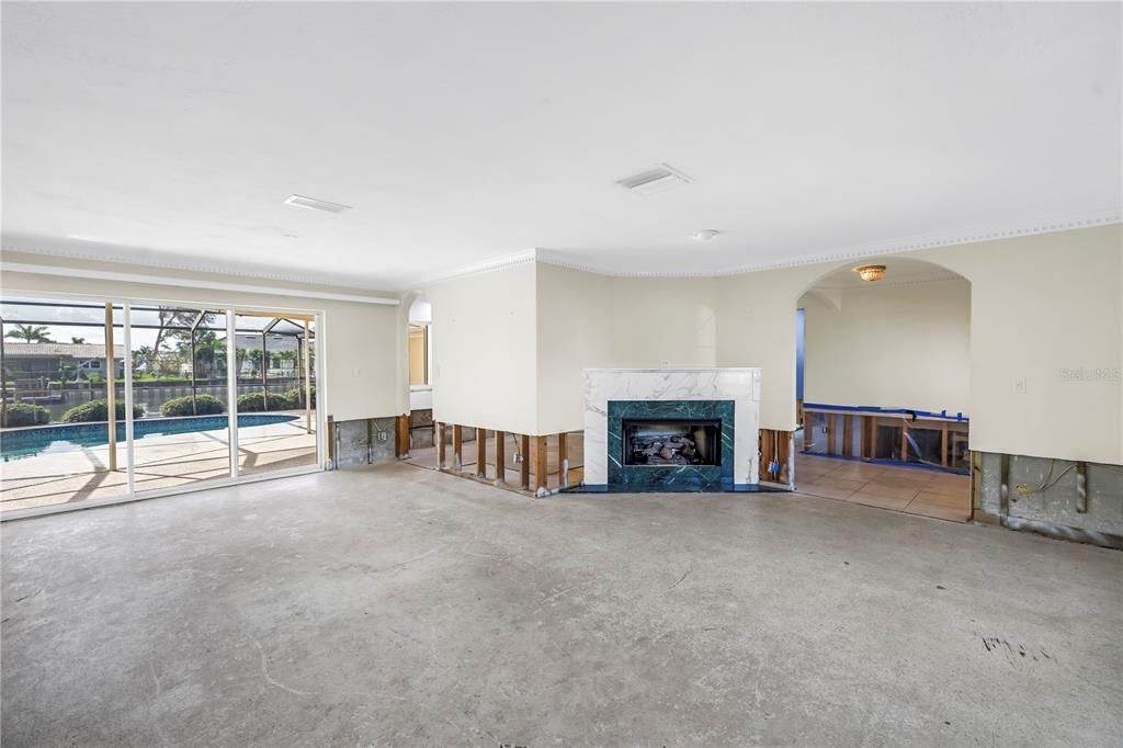 Empty room, Fireplace, Interior