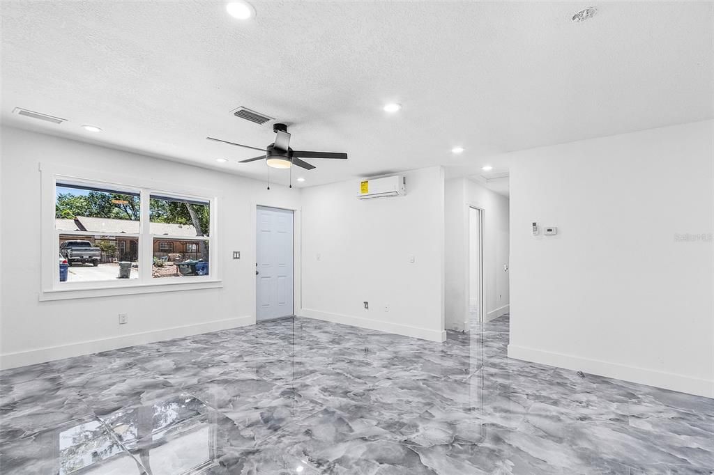 Empty room, Interior, Marble, Recessed Lighting