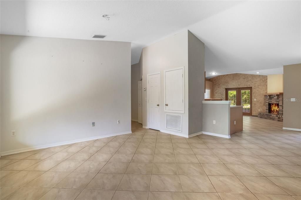 Empty room, Fireplace, Interior, Recessed Lighting