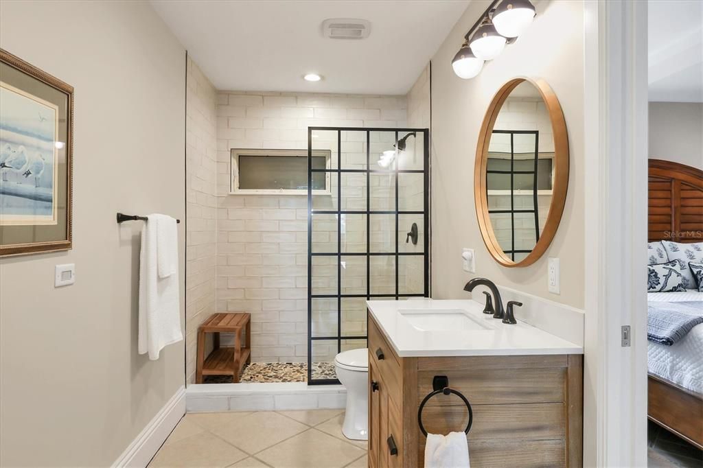Bathroom, Bedroom, Glass Shower, Interior, Recessed Lighting