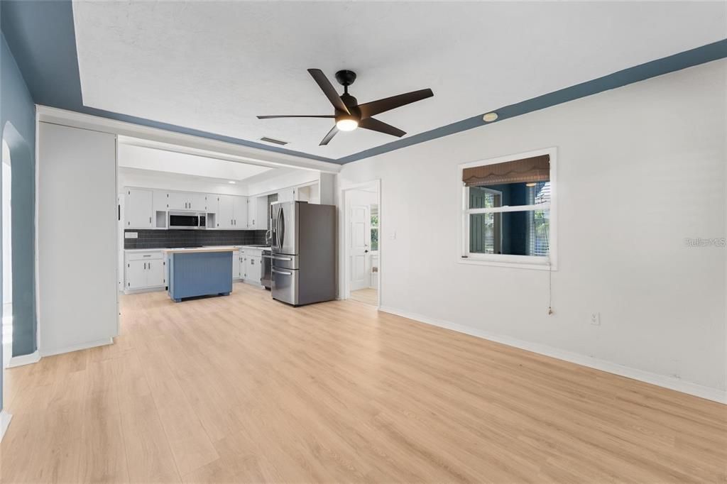 Interior, Kitchen, Stainless Steel Appliances, Wood Texture Flooring