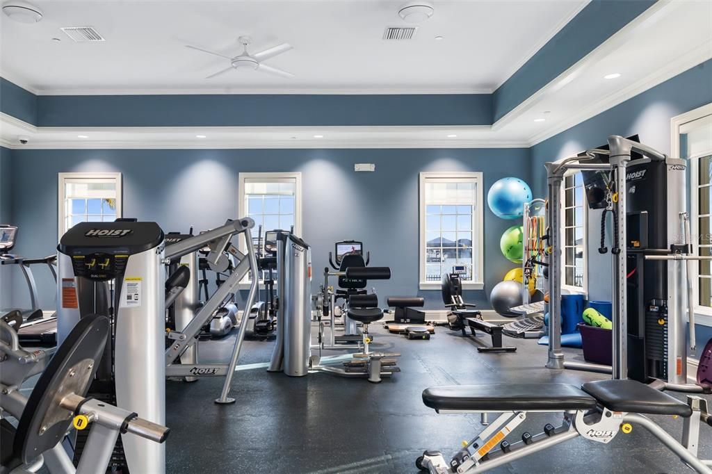 Fitness Equipment, Gym, Interior, Recessed Lighting