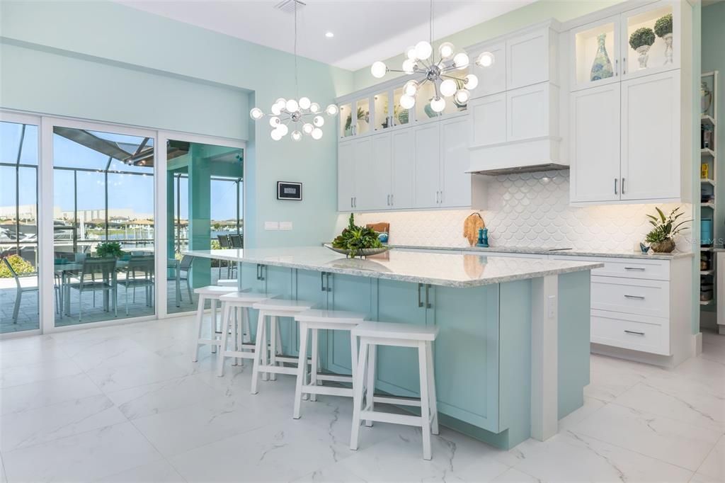Interior, Kitchen, Marble, Pendant Lights, Recessed Lighting, Water